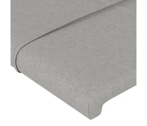 Gultas Galvgalis Ar Led, 83X16X78/88 Cm, Gaiši Pelēks Audums Vidaxl