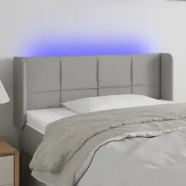 Gultas Galvgalis Ar Led, 83X16X78/88 Cm, Gaiši Pelēks Audums Vidaxl