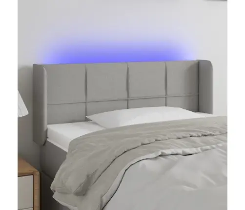 Gultas Galvgalis Ar Led, 83X16X78/88 Cm, Gaiši Pelēks Audums Vidaxl