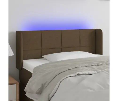 Gultas Galvgalis Ar Led, 83X16X78/88 Cm, Tumši Brūns Audums Vidaxl