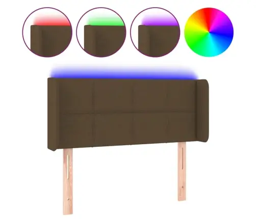 Gultas Galvgalis Ar Led, 93X16X78/88 Cm, Tumši Brūns Audums Vidaxl