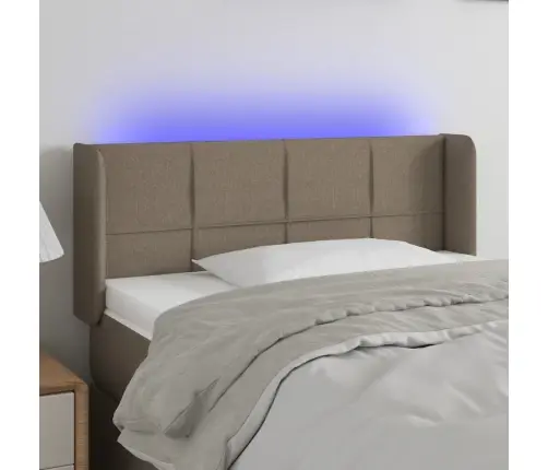 Gultas Galvgalis Ar Led, 103X16X78/88 Cm, Pelēkbrūns Audums Vidaxl