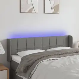 Gultas Galvgalis Ar Led, 147X16X78/88 Cm, Tumši Pelēks Audums Vidaxl