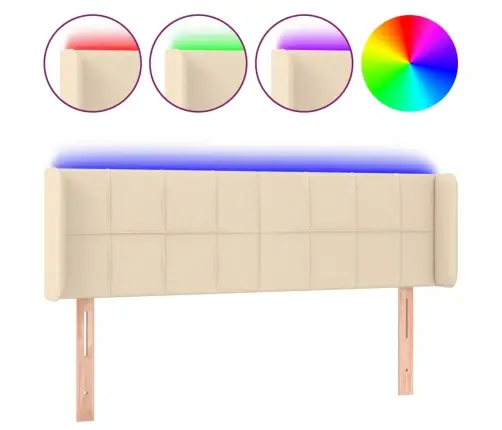 Led-Voodipeats, Kreemjas, 147X16X78/88 cm Kangas