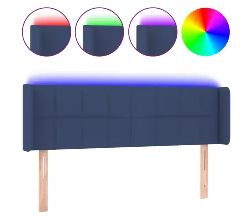 Galvūgalis Su Led, Mėlynos Spalvos, 147X16X78/88cm Audinys