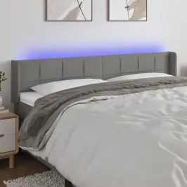 Gultas Galvgalis Ar Led, 163X16X78/88 Cm, Tumši Pelēks Audums Vidaxl