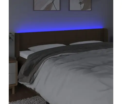 Gultas Galvgalis Ar Led, 163X16X78/88 Cm, Tumši Brūns Audums Vidaxl