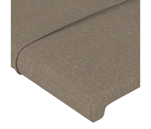 Gultas Galvgalis Ar Led, 163X16X78/88 Cm, Pelēkbrūns Audums Vidaxl