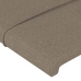 Gultas Galvgalis Ar Led, 163X16X78/88 Cm, Pelēkbrūns Audums Vidaxl