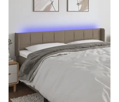 Galvūgalis Su Led, Taupe Spalvos, 163X16X78/88cm Audinys