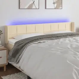 Galvūgalis Su Led, Kreminės Spalvos, 203X16X78/88cm Audinys