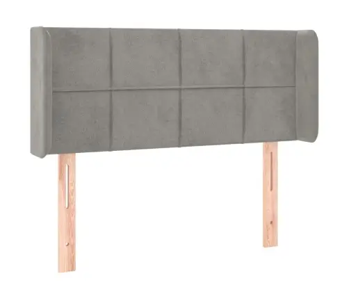 Gultas Galvgalis Ar Led, 83X16X78/88 Cm, Gaiši Pelēks Samts Vidaxl