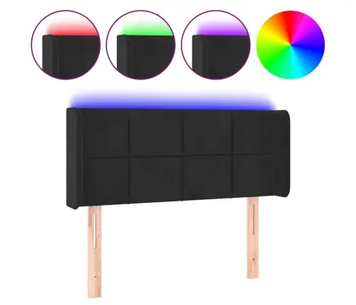 Gultas Galvgalis Ar Led, 83X16X78/88 Cm, Melns Samts Vidaxl