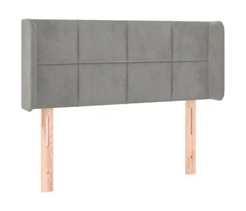 Gultas Galvgalis Ar Led, 93X16X78/88 Cm, Gaiši Pelēks Samts Vidaxl