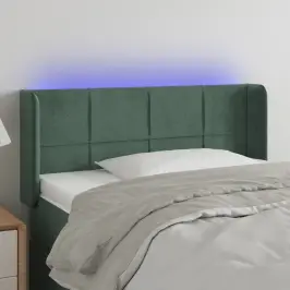 Gultas Galvgalis Ar Led, 93X16X78/88 Cm, Tumši Zaļš Samts Vidaxl