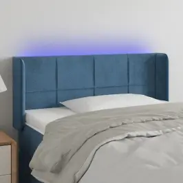 Gultas Galvgalis Ar Led, 103X16X78/88 Cm, Tumši Zils Samts Vidaxl