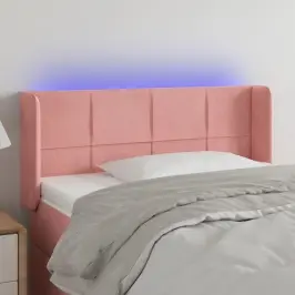 Gultas Galvgalis Ar Led, 103X16X78/88 Cm, Rozā Samts Vidaxl