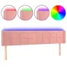 Led-Voodipeats, Roosa, 163X16X78/88 cm Samet