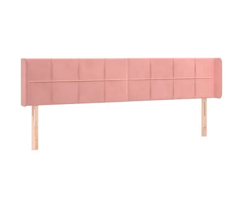 Led-Voodipeats, Roosa, 163X16X78/88 cm Samet