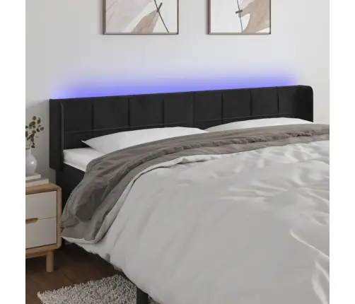 Gultas Galvgalis Ar Led, 183X16X78/88 Cm, Melns Samts Vidaxl