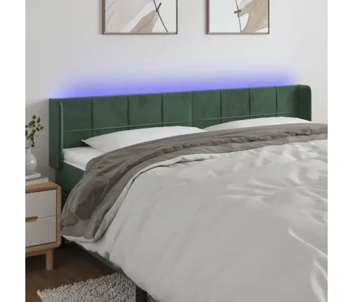 Galvūgalis Su Led, Tamsiai Žalias, 183X16X78/88cm Aksomas Galvūgalis Su Led, Tamsiai Žalias, 183X16X78/88cm Aksomas