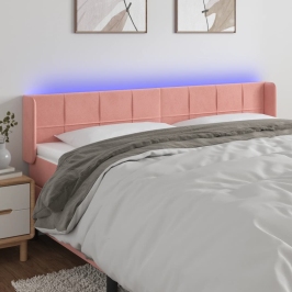 Led-Voodipeats, Roosa, 203X16X78/88 cm Samet