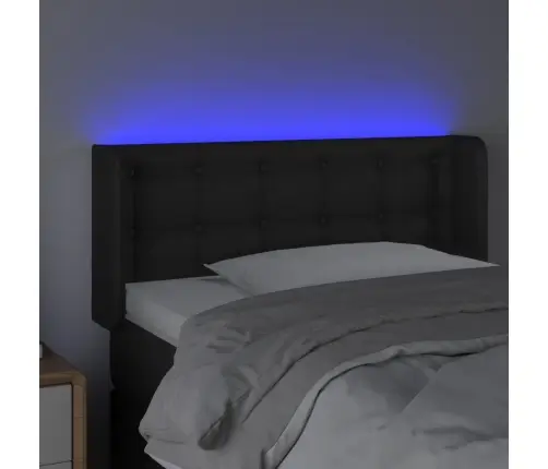 Gultas Galvgalis Ar Led, 83X16X78/88 Cm, Melna Mākslīgā Āda Vidaxl