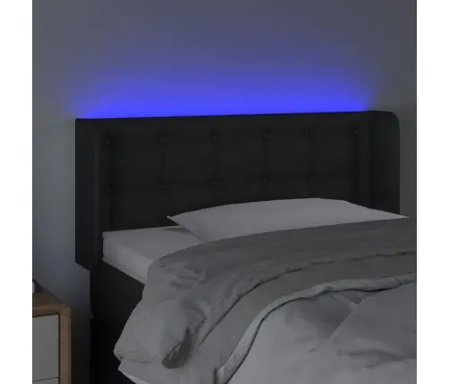 Led-Voodipeats, Must, 93X16X78/88 cm Kunstnahk