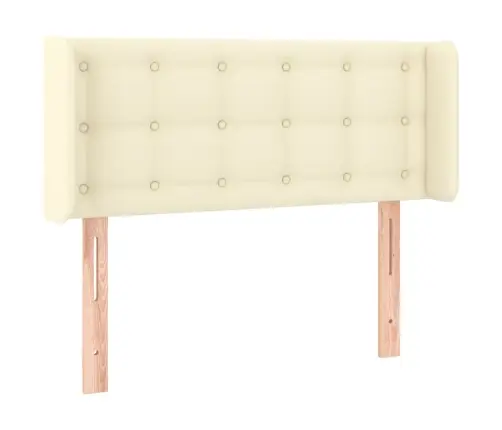 Galvūgalis Su Led, Kreminės Spalvos,93X16X78/88cm Dirbtinė Oda