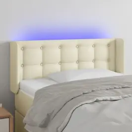 Gultas Galvgalis Ar Led, 103X16X78/88 Cm, Krēmkrāsas Vidaxl