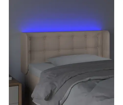 Gultas Galvgalis Ar Led, 103X16X78/88 Cm, Kapučīno Mākslīgā Āda Vidaxl