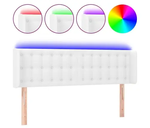 Led-Voodipeats, Valge, 147X16X78/88 cm Kunstnahk