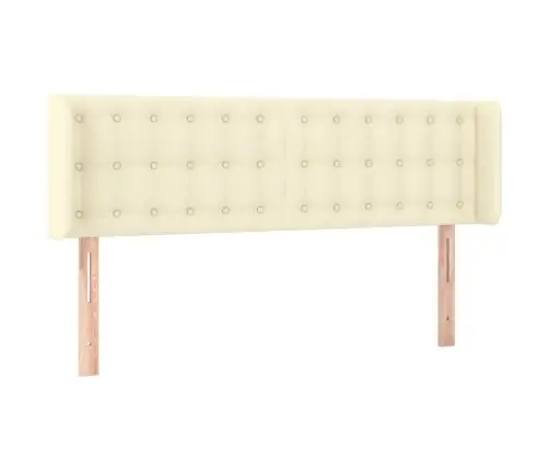 Gultas Galvgalis Ar Led, 147X16X78/88 Cm, Krēmkrāsas Vidaxl