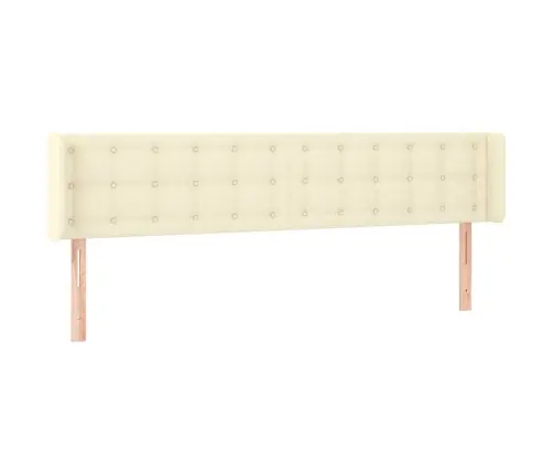 Gultas Galvgalis Ar Led, 163X16X78/88 Cm, Krēmkrāsas Vidaxl