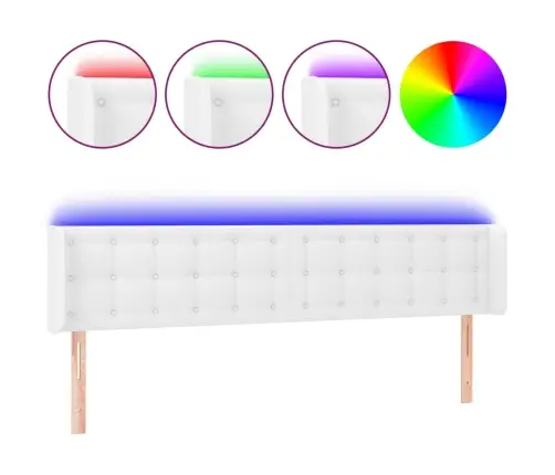 Led-Voodipeats, Valge, 203X16X78/88 cm Kunstnahk