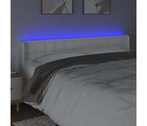 Led-Voodipeats, Valge, 203X16X78/88 cm Kunstnahk