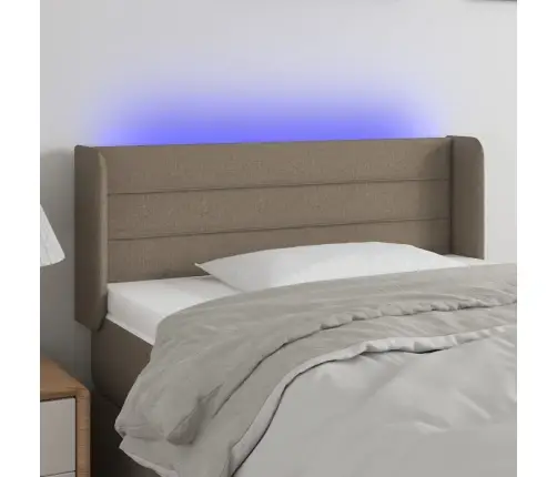 Gultas Galvgalis Ar Led, 83X16X78/88 Cm, Pelēkbrūns Audums Vidaxl