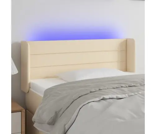Galvūgalis Su Led, Kreminės Spalvos, 83X16X78/88cm Audinys