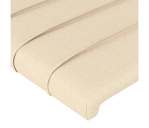 Gultas Galvgalis Ar Led, 93X16X78/88 Cm, Krēmkrāsas Audums Vidaxl
