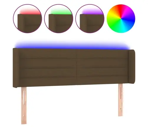 Gultas Galvgalis Ar Led, 147X16X78/88 Cm, Tumši Brūns Audums Vidaxl