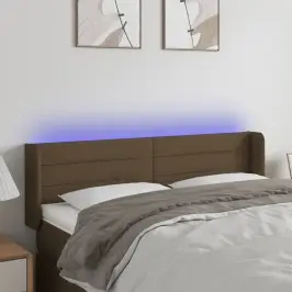 Gultas Galvgalis Ar Led, 147X16X78/88 Cm, Tumši Brūns Audums Vidaxl
