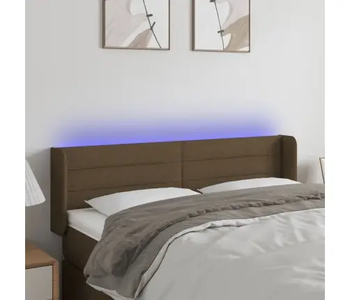 Gultas Galvgalis Ar Led, 147X16X78/88 Cm, Tumši Brūns Audums Vidaxl