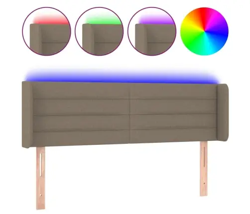 Galvūgalis Su Led, Taupe Spalvos, 147X16X78/88cm Audinys