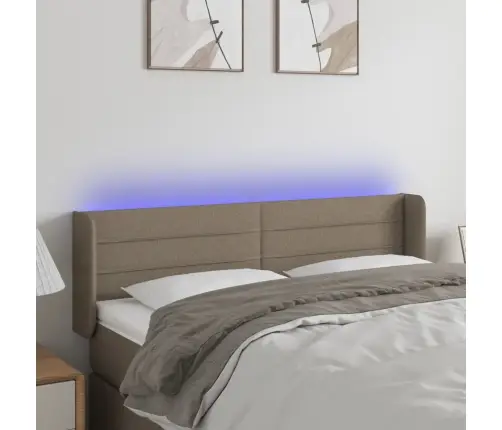 Galvūgalis Su Led, Taupe Spalvos, 147X16X78/88cm Audinys