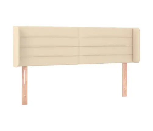 Gultas Galvgalis Ar Led, 147X16X78/88 Cm, Krēmkrāsas Audums Vidaxl