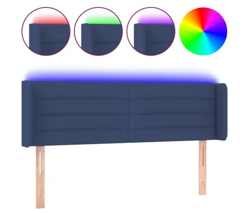 Galvūgalis Su Led, Mėlynos Spalvos, 147X16X78/88cm Audinys