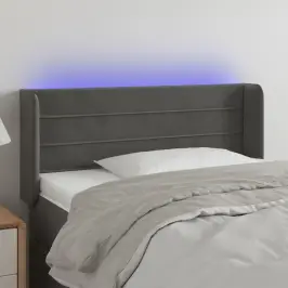 Gultas Galvgalis Ar Led, 93X16X78/88 Cm, Tumši Pelēks Samts Vidaxl