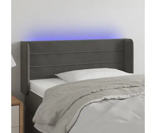 Gultas Galvgalis Ar Led, 93X16X78/88 Cm, Tumši Pelēks Samts Vidaxl