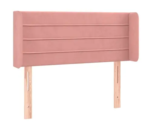 Gultas Galvgalis Ar Led, 93X16X78/88 Cm, Rozā Samts Vidaxl