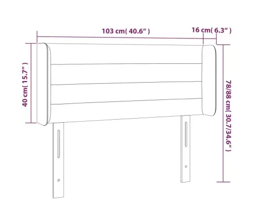 Gultas Galvgalis Ar Led, 103X16X78/88 Cm, Tumši Zaļš Samts Vidaxl